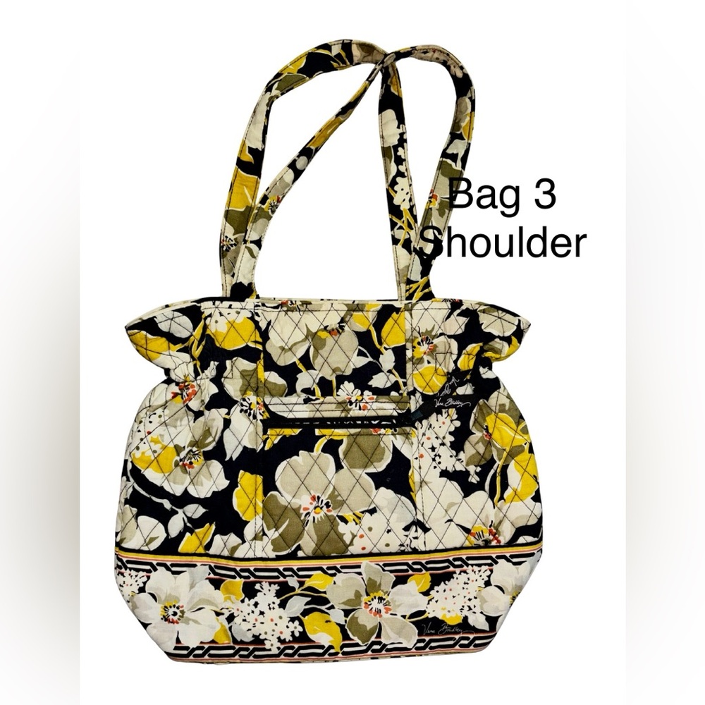 Vera Bradley 4-Piece Set Tote Shoulder Bags Crossbody Floral Yellow - Picture 8 of 13